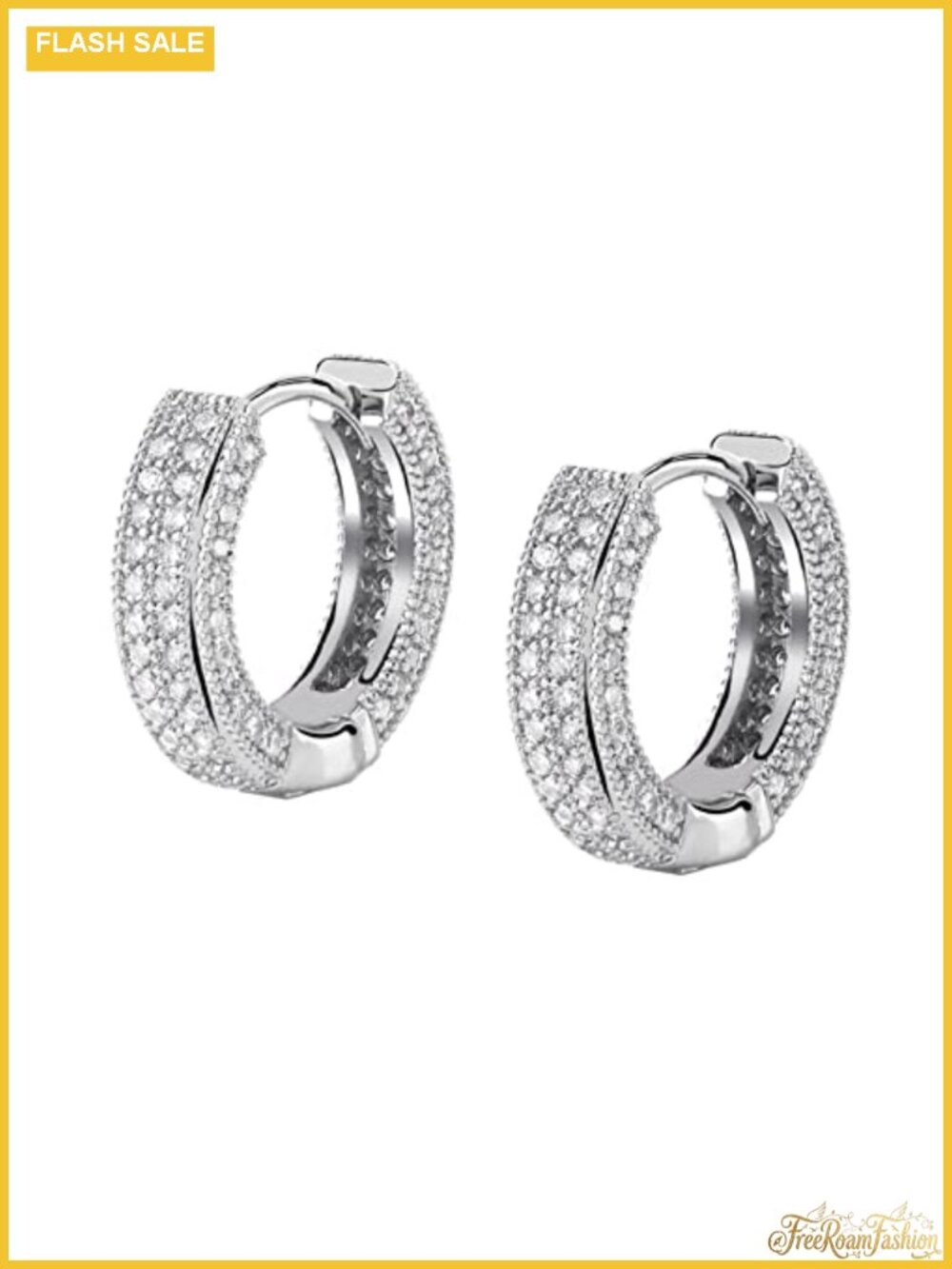 14K Gold Plated Cubic Zirconia Huggie Hoop Earrings Hypoallergenic Luxury